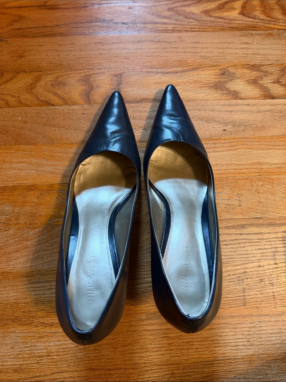 Nine West Midnight blue Pointed Leather Pumps